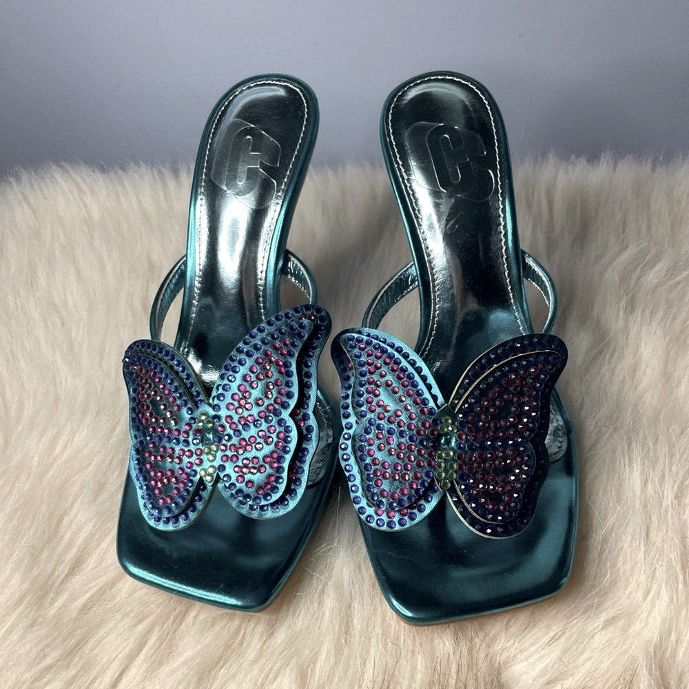 Chic Blue Butterfly Embellished Women's Shoes